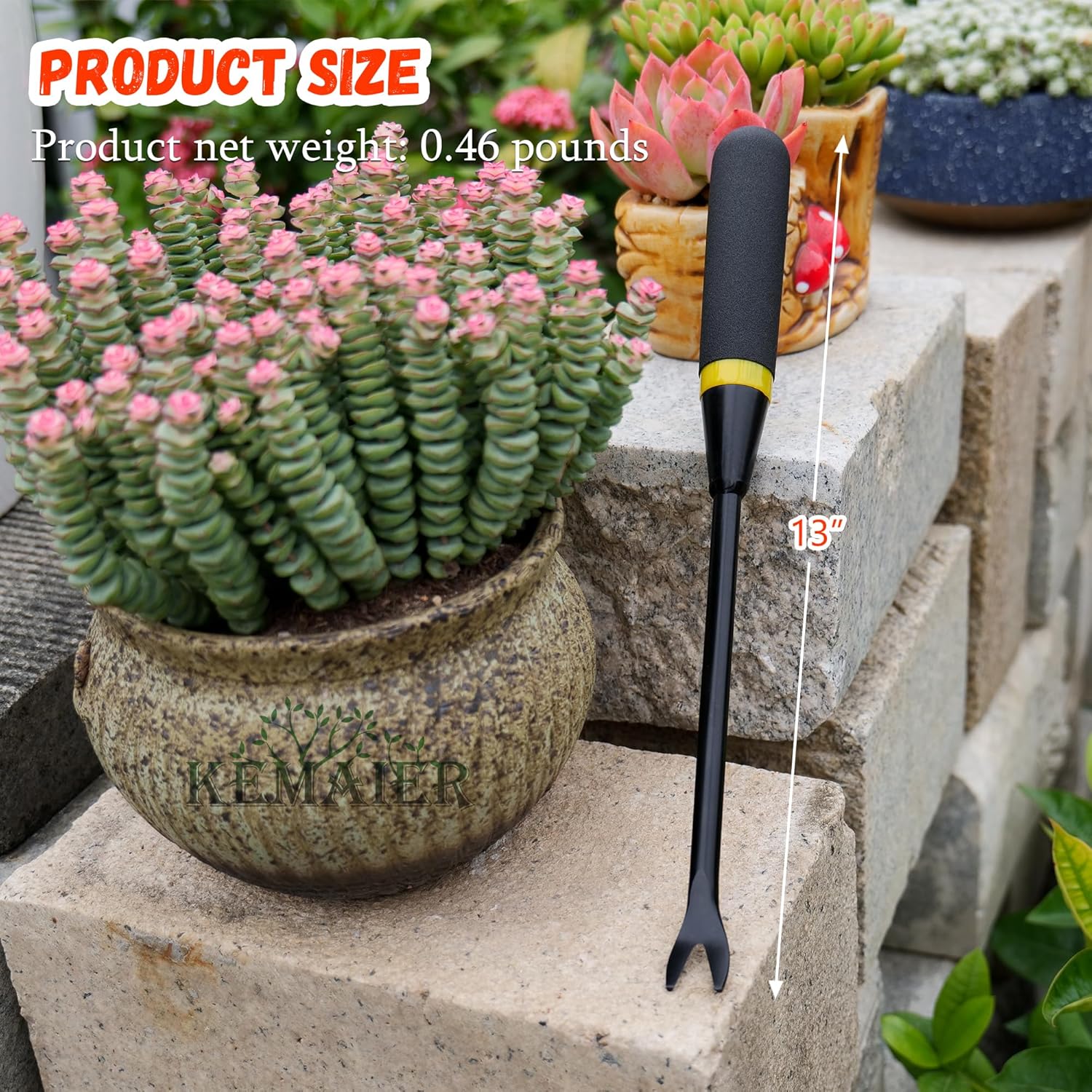 Kemaier Garden Tool Set - Featuring a Heavy-Duty Stainless Steel Hand Cultivator, Transplant Shovel, Trowel, Crack Weeder, and Dandelion Weeder - The Ultimate, Unbreakable Gardening Gift - Image 7