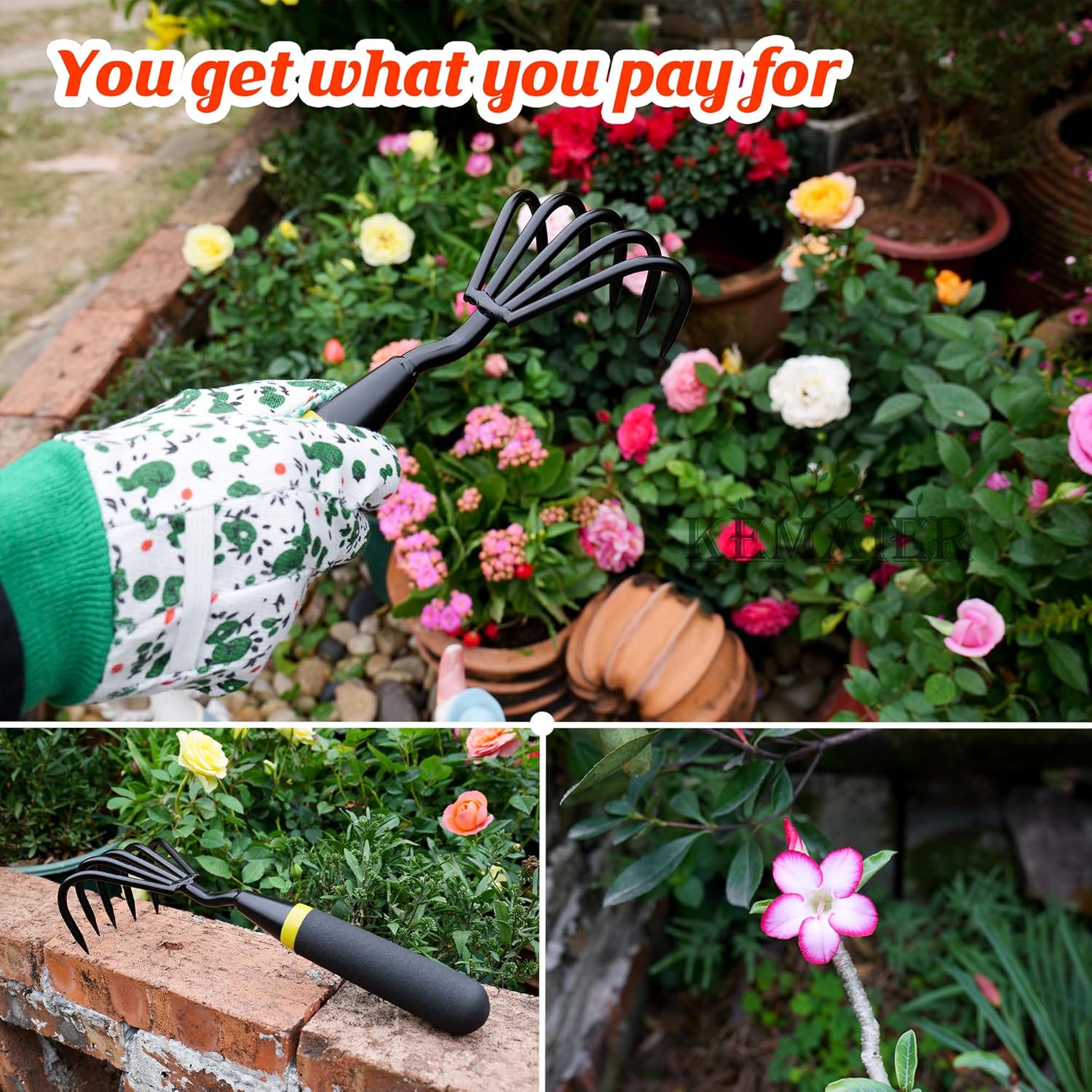 Kemaier Garden Tool Set - Featuring a Heavy-Duty Stainless Steel Hand Cultivator, Transplant Shovel, Trowel, Crack Weeder, and Dandelion Weeder - The Ultimate, Unbreakable Gardening Gift - Image 9