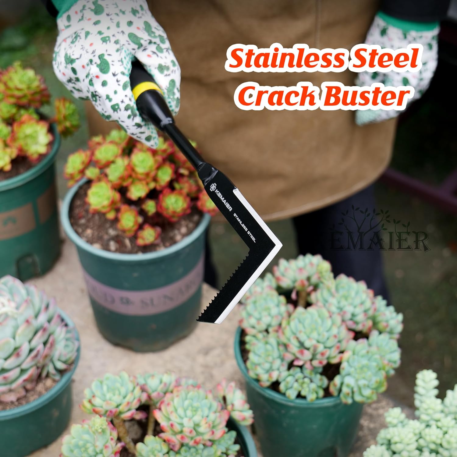 Kemaier Garden Tool Set - Featuring a Heavy-Duty Stainless Steel Hand Cultivator, Transplant Shovel, Trowel, Crack Weeder, and Dandelion Weeder - The Ultimate, Unbreakable Gardening Gift - Image 10