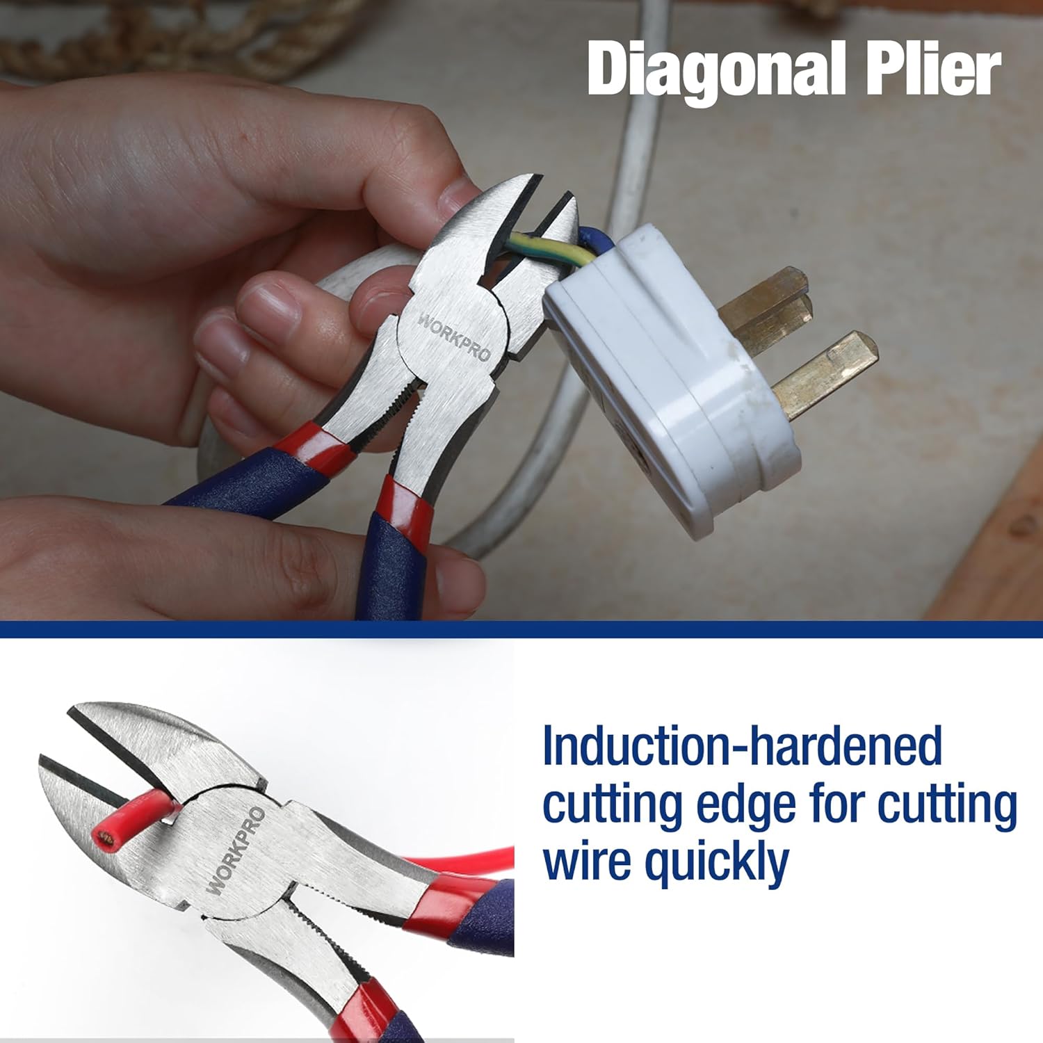 7-piece WORKPRO Pliers Set with Groove Joint, Long Nose, Slip Joint, Linesman, and Diagonal Pliers for DIY & Home Use - Image 8