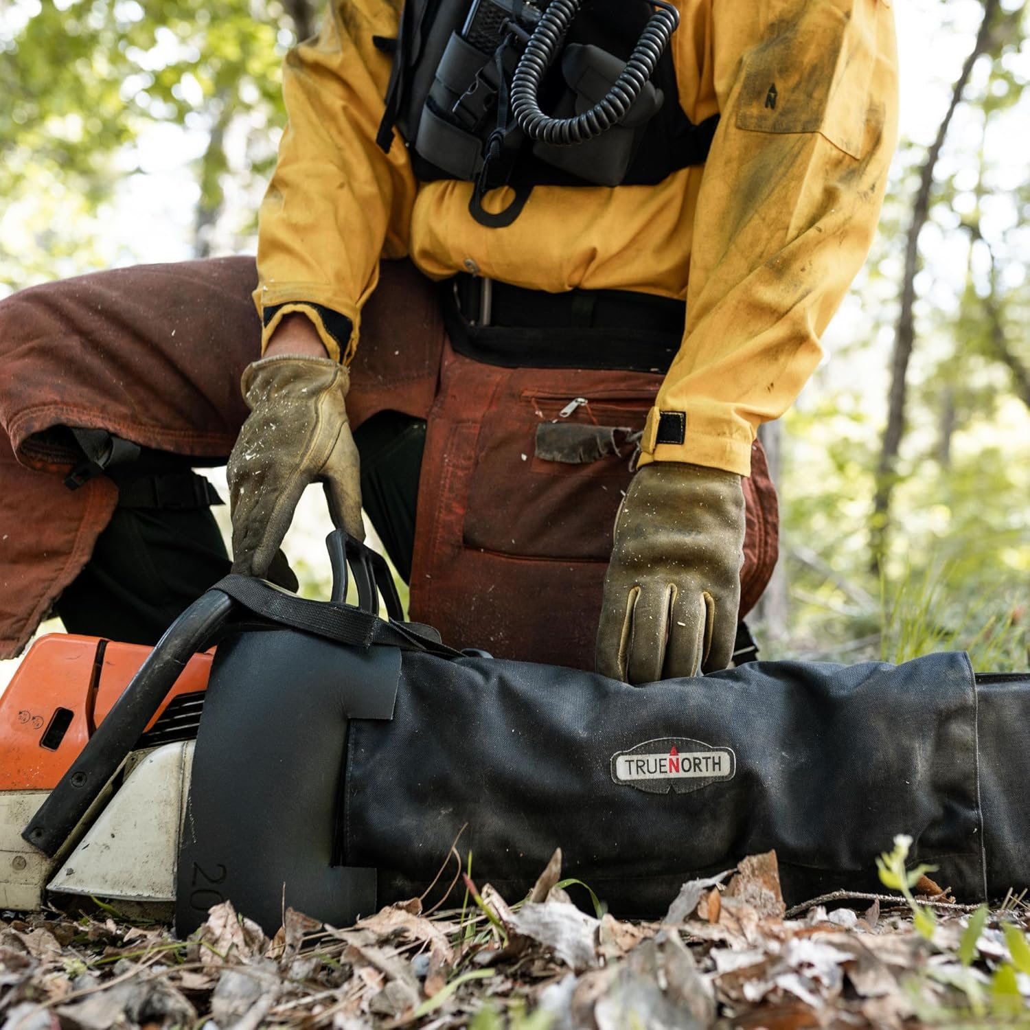 TRUE NORTH Gear Chainsaw Bar Cover for Wildland Firefighting with Leather Guard for Chainsaw Dogs - Image 2