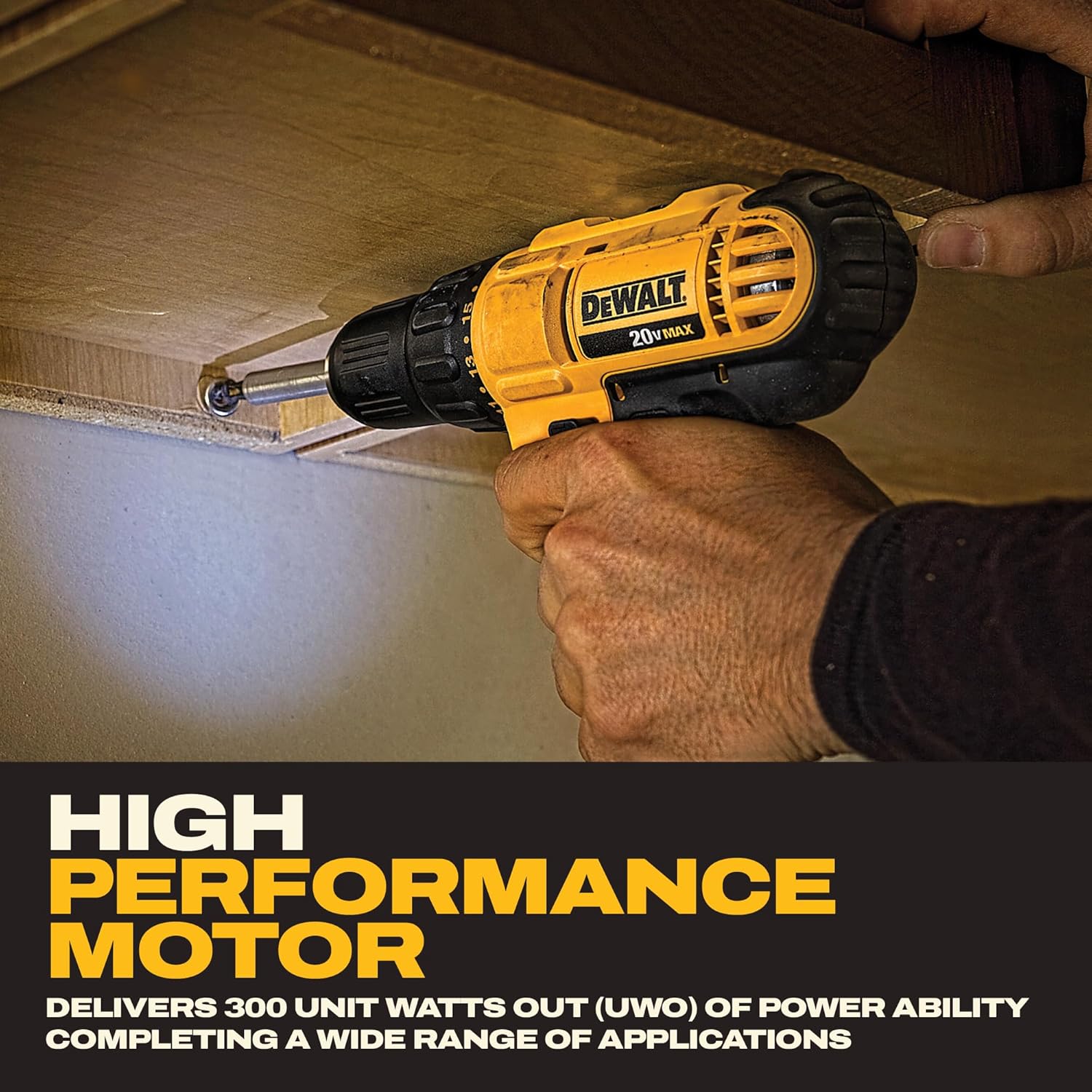 DEWALT 20V Max Cordless Drill Driver Set, 2 Speed, High Performance Motor, Includes 2 XR 1.3Ah Li-Ion Batteries, Charger and Contractor Bag (DCD771C2) - Image 6