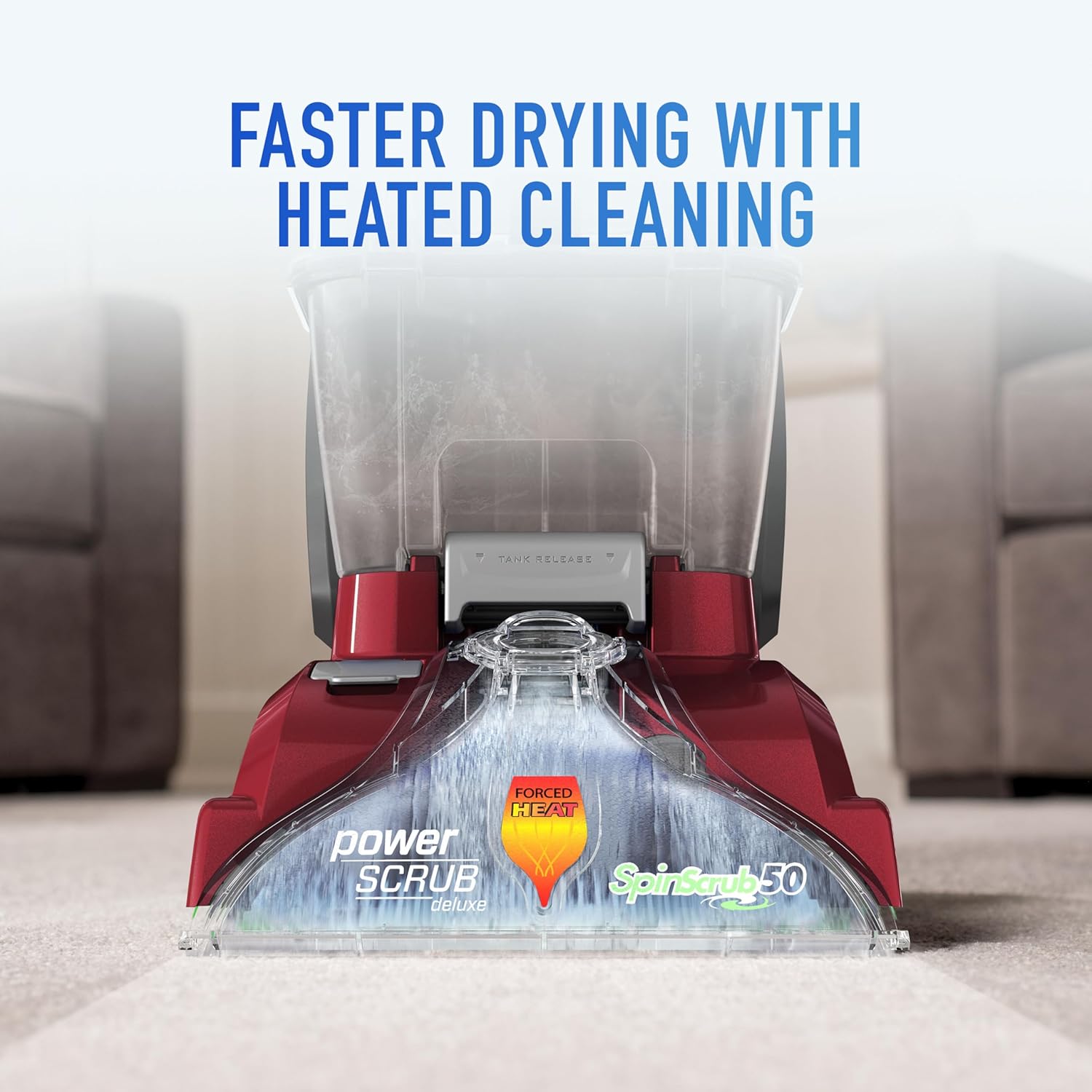 Hoover PowerScrub Deluxe Carpet Cleaner Machine, Deep Cleaning Carpet Shampooer Machine, SpinScrub Brushes, HeatForce Drying, Pet & Upholstery Tools, Pair with Hoover Carpet Cleaner Solution - Image 4