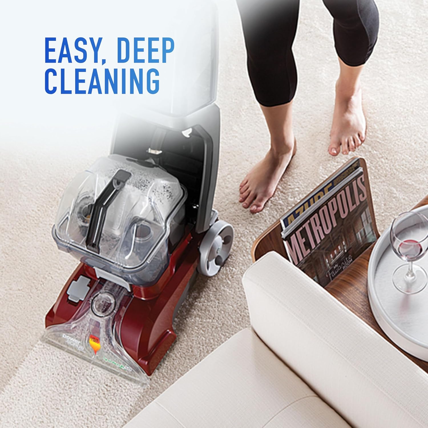 Hoover PowerScrub Deluxe Carpet Cleaner Machine, Deep Cleaning Carpet Shampooer Machine, SpinScrub Brushes, HeatForce Drying, Pet & Upholstery Tools, Pair with Hoover Carpet Cleaner Solution - Image 5