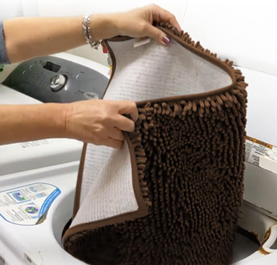 Muddy Mat® | Super Absorbent Door Mat Indoor, Microfiber Quick Dry Chenille Entryway Rug, Non-Slip Front Door Mat, Indoor Mats for Entryway, Machine Washable Pet Rug, Brown 24"x36" - Image 6
