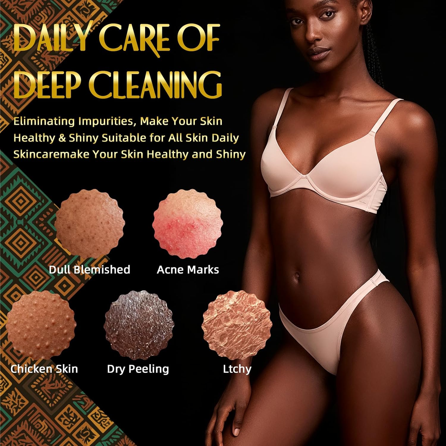 UJFQBH 3 Pieces African Bath Sponge African Net Long Net Bath Sponge Exfoliating Shower Body Scrubber Back Scrubber Skin Smoother,Great for Daily Use (Pink,Yellow,Purple) - Image 6