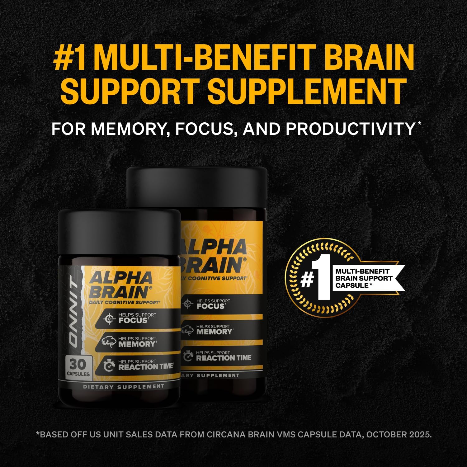 ONNIT Alpha Brain Nootropic Brain Supplement for Focus, Memory, Mental Clarity, Cognitive Support with L-Theanine and Vitamin B6, 90 Count - Image 3