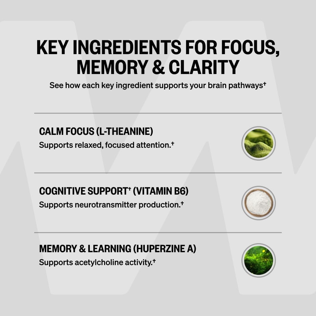 ONNIT Alpha Brain Nootropic Brain Supplement for Focus, Memory, Mental Clarity, Cognitive Support with L-Theanine and Vitamin B6, 90 Count - Image 9
