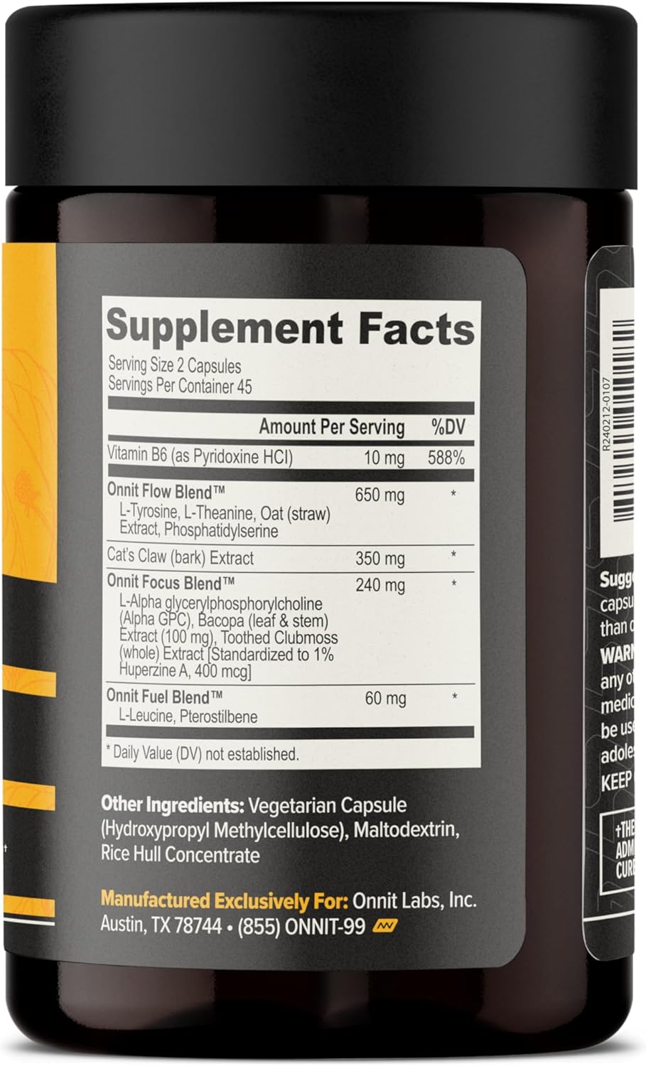 ONNIT Alpha Brain Nootropic Brain Supplement for Focus, Memory, Mental Clarity, Cognitive Support with L-Theanine and Vitamin B6, 90 Count - Image 12