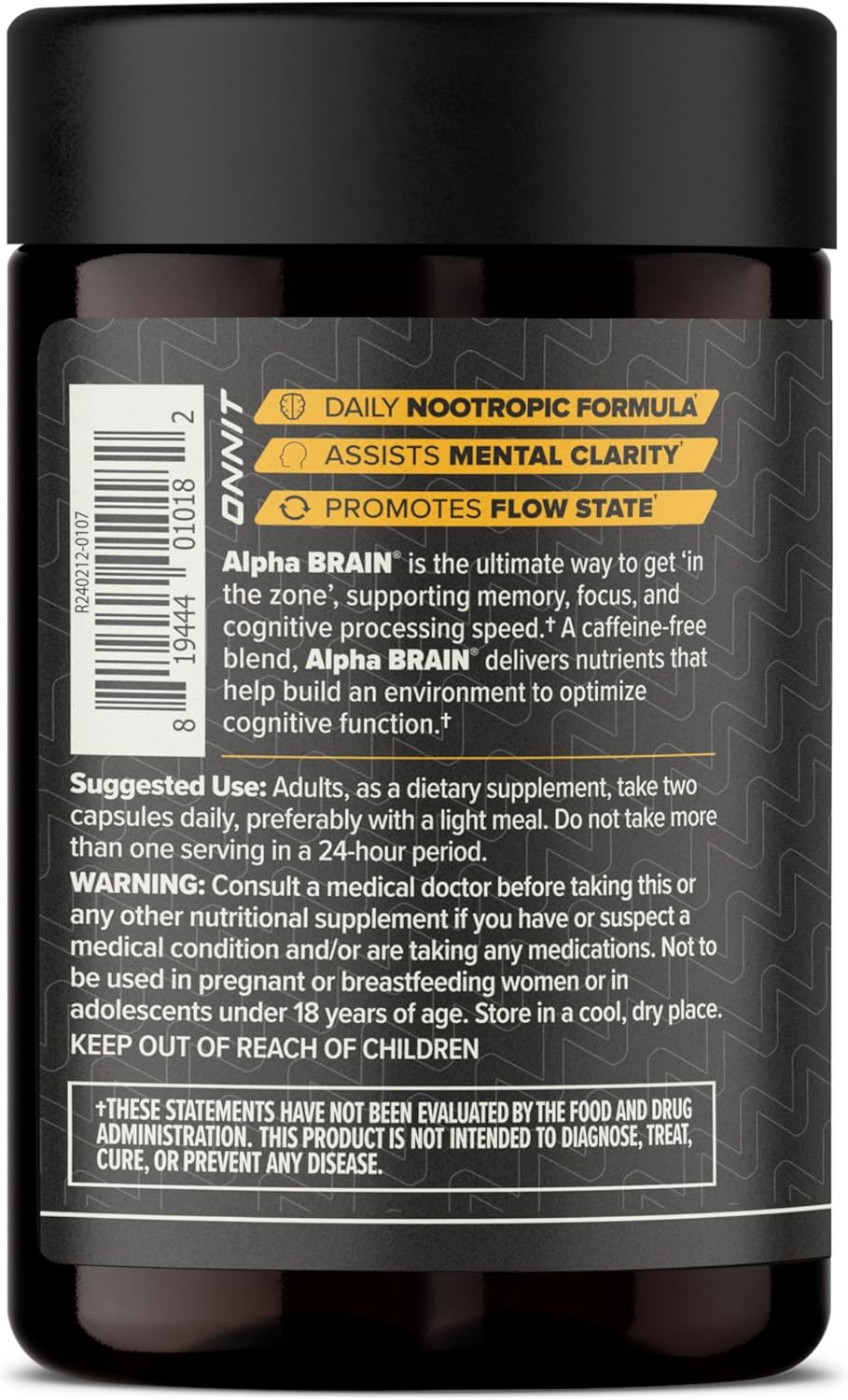 ONNIT Alpha Brain Nootropic Brain Supplement for Focus, Memory, Mental Clarity, Cognitive Support with L-Theanine and Vitamin B6, 90 Count - Image 13