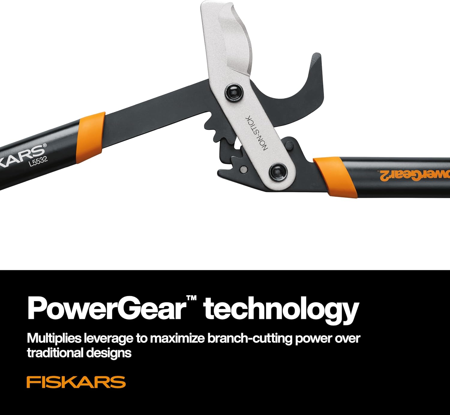 Fiskars 32-Inch Loppers for Tree Trimming, Heavy Duty, Low-Friction Sharp Steel Blade, Branch Cutter up to 2-Inch Diameter Cut Capacity, PowerGear2 Technology that Multiplies Power for Less Effort - Image 4