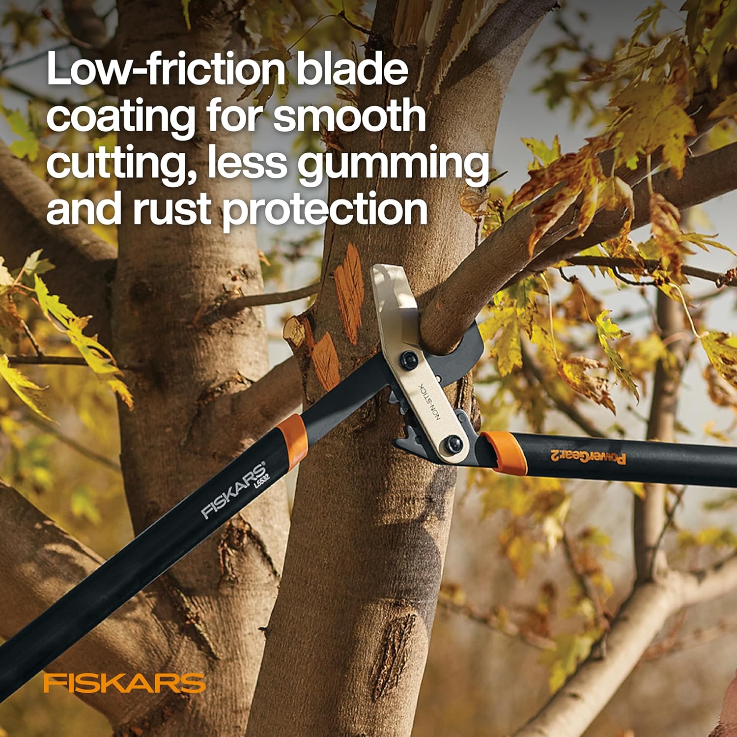 Fiskars 32-Inch Loppers for Tree Trimming, Heavy Duty, Low-Friction Sharp Steel Blade, Branch Cutter up to 2-Inch Diameter Cut Capacity, PowerGear2 Technology that Multiplies Power for Less Effort - Image 5