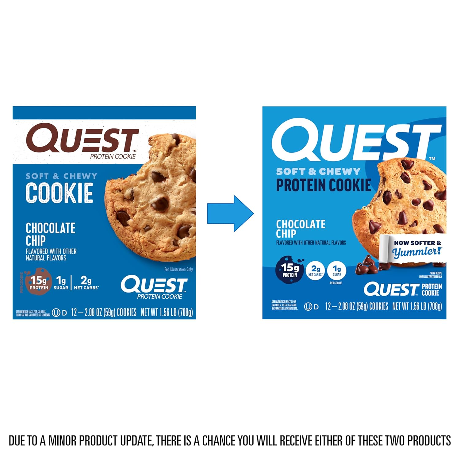Quest Nutrition Chocolate Chip Protein Cookie, 15g Protein, 1g Sugar, 2g Net Carbs, Keto Friendly, High Protein, Low Carb; 12 Count - Image 3