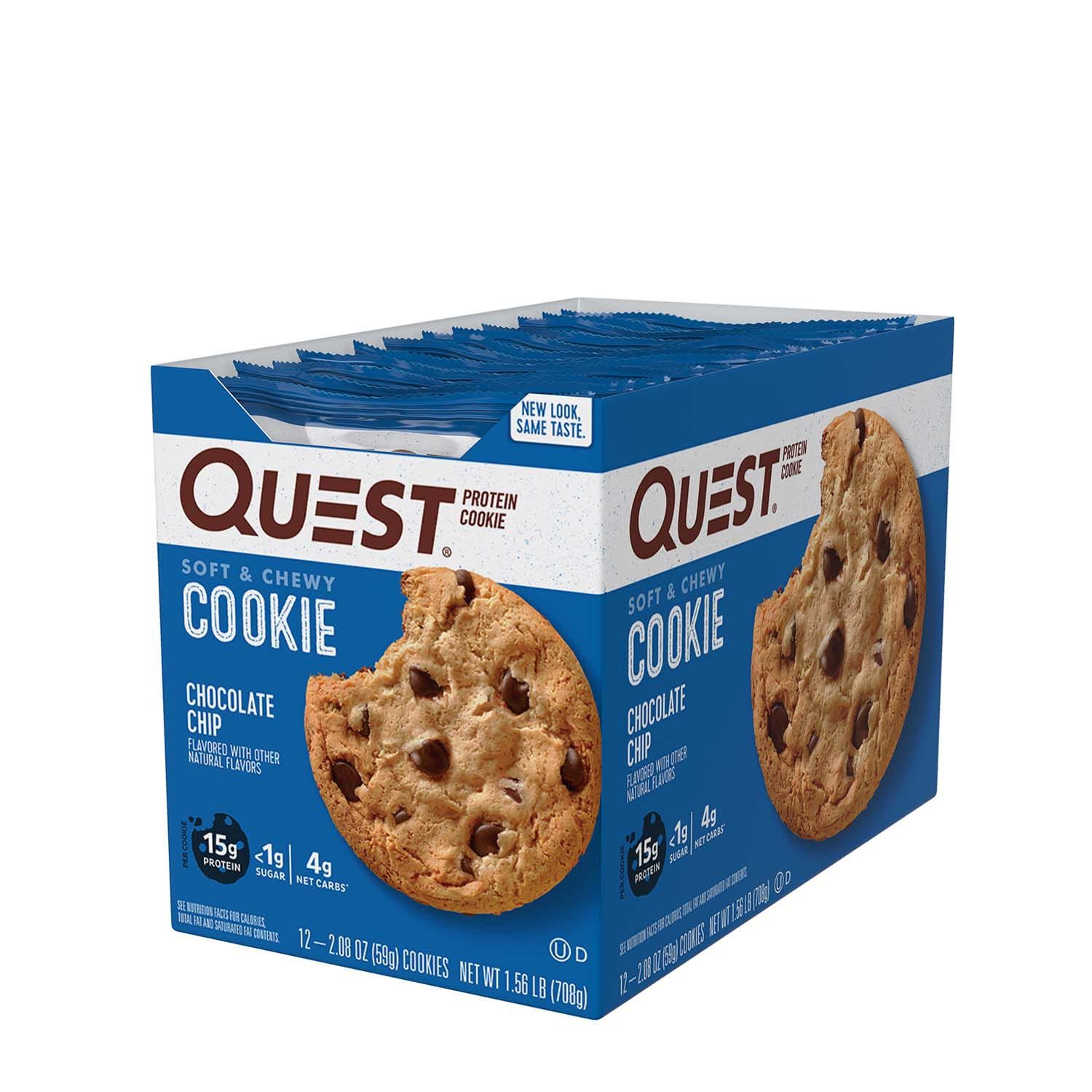 Quest Nutrition Chocolate Chip Protein Cookie, 15g Protein, 1g Sugar, 2g Net Carbs, Keto Friendly, High Protein, Low Carb; 12 Count - Image 5