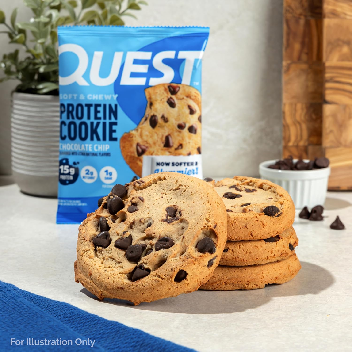 Quest Nutrition Chocolate Chip Protein Cookie, 15g Protein, 1g Sugar, 2g Net Carbs, Keto Friendly, High Protein, Low Carb; 12 Count - Image 6