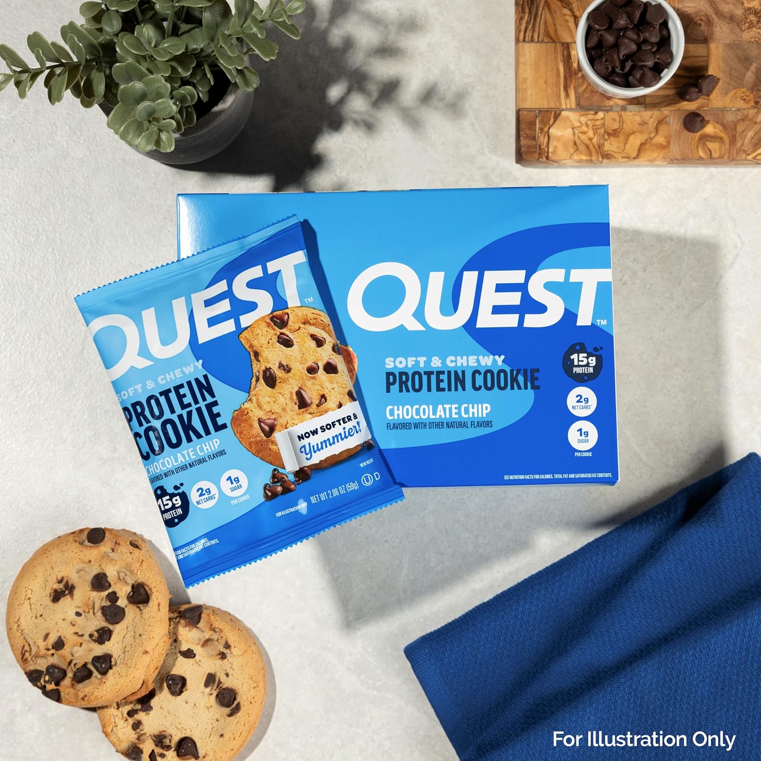 Quest Nutrition Chocolate Chip Protein Cookie, 15g Protein, 1g Sugar, 2g Net Carbs, Keto Friendly, High Protein, Low Carb; 12 Count - Image 7