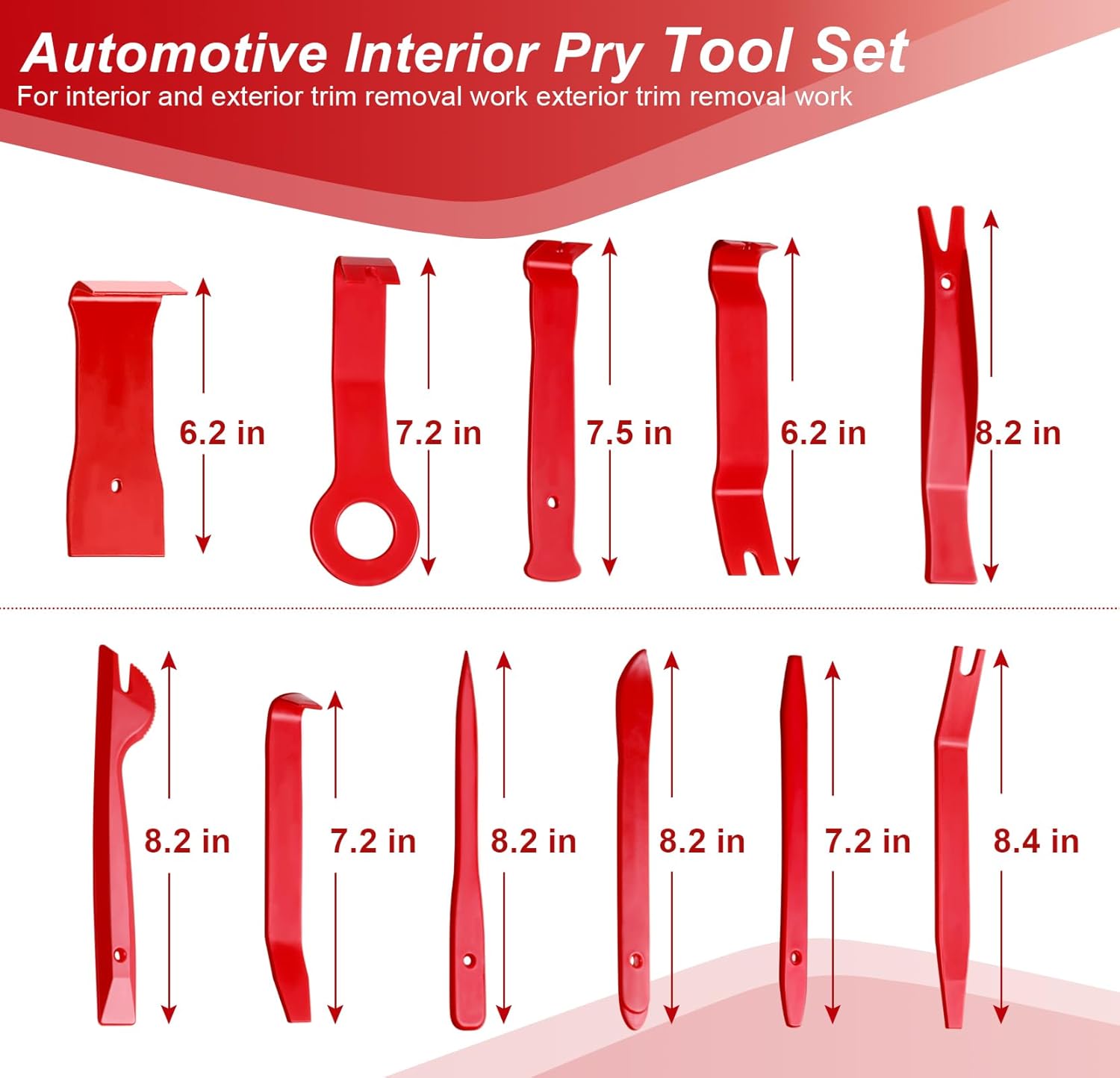 Doaho 19Pcs Car Trim Removal Tool,Auto Clip Pliers Fastener Remover Set,Pry Tool Repair Kit,Fastener Clips Removal Car Tool for Panel,Audio, Dash, Window,Clip and Upholstery with Storage Bag - Image 3