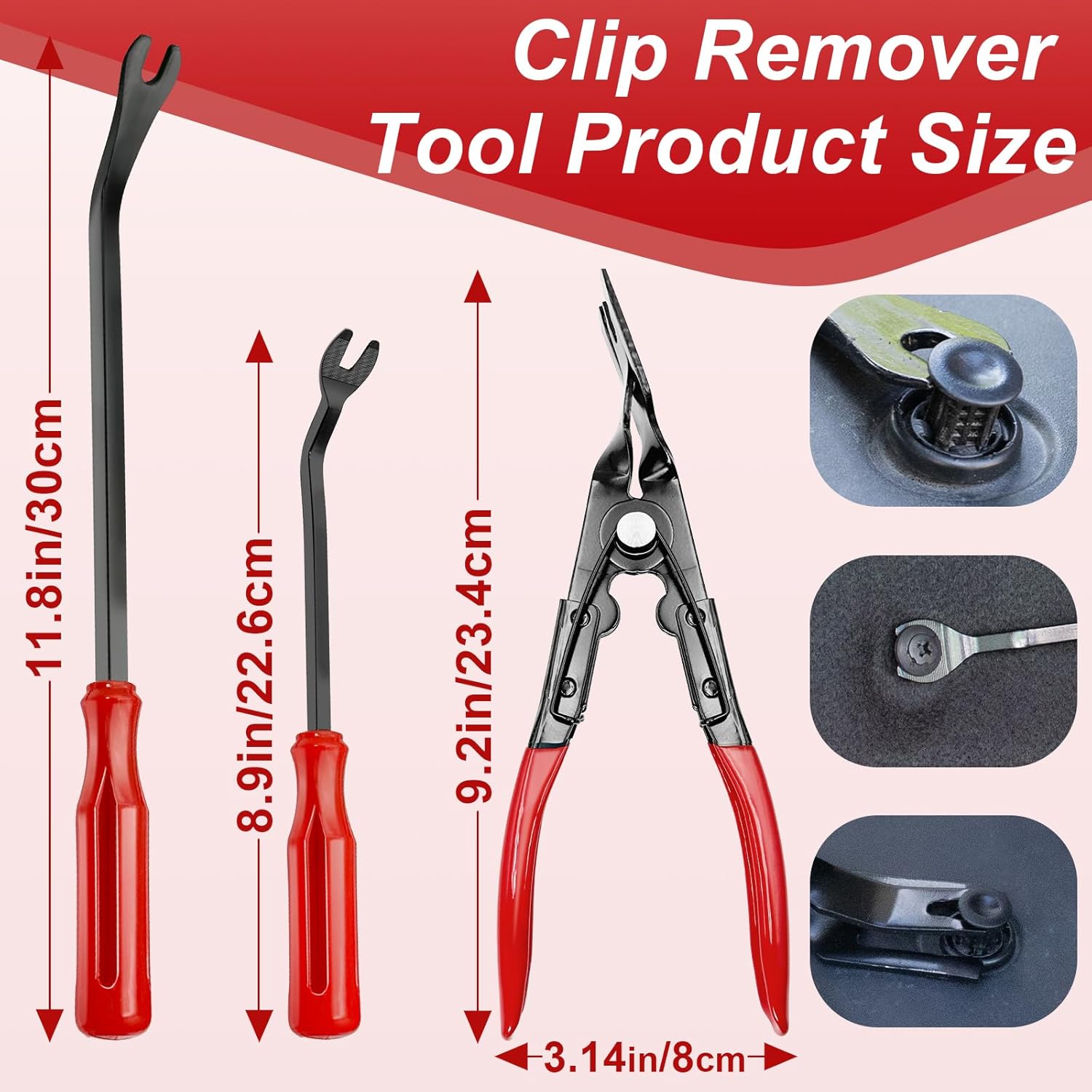 Doaho 19Pcs Car Trim Removal Tool,Auto Clip Pliers Fastener Remover Set,Pry Tool Repair Kit,Fastener Clips Removal Car Tool for Panel,Audio, Dash, Window,Clip and Upholstery with Storage Bag - Image 6