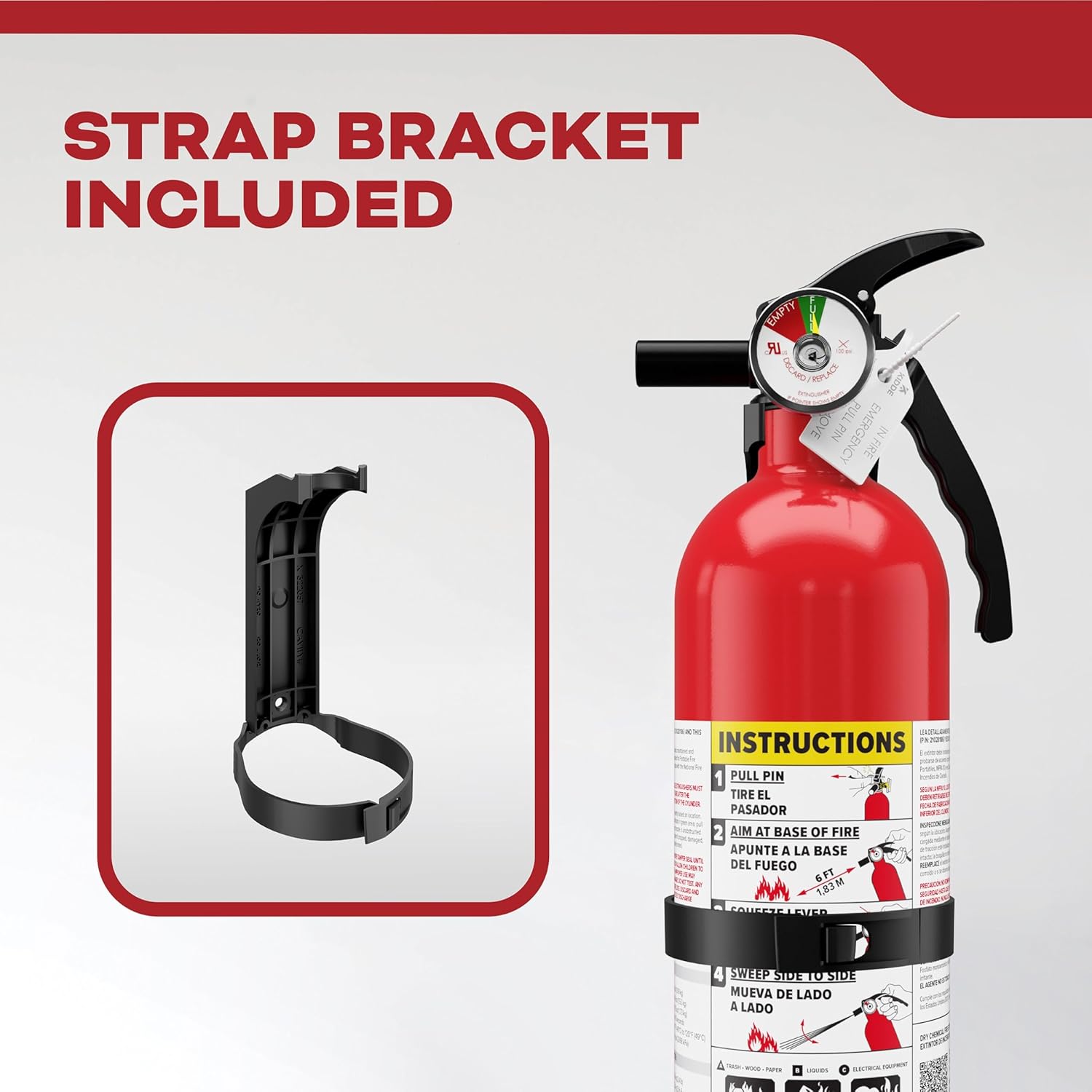 Kidde FA110G Multi Purpose Fire Extinguisher, Wall Mount, for Home/Office/Dorm/Residential, 1A10BC - Image 7