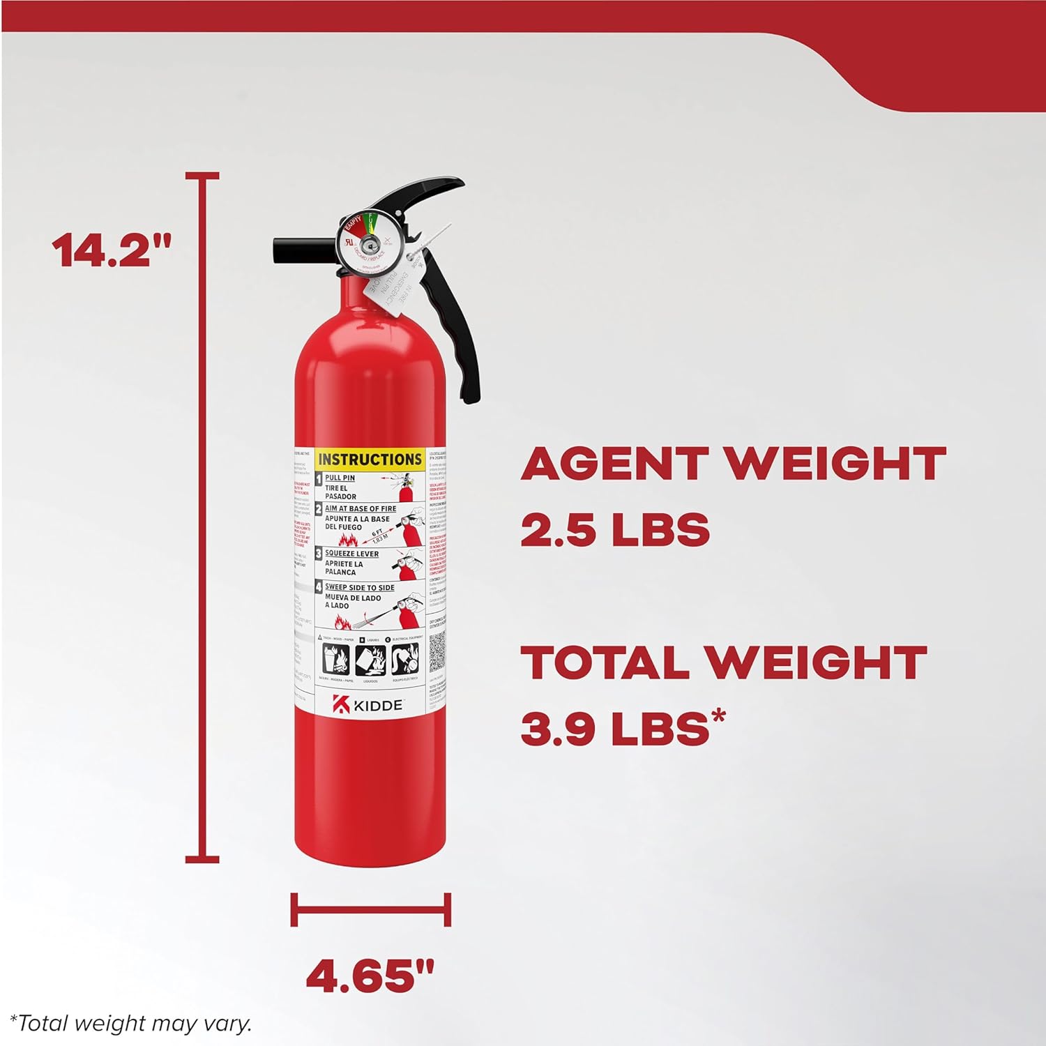 Kidde FA110G Multi Purpose Fire Extinguisher, Wall Mount, for Home/Office/Dorm/Residential, 1A10BC - Image 9