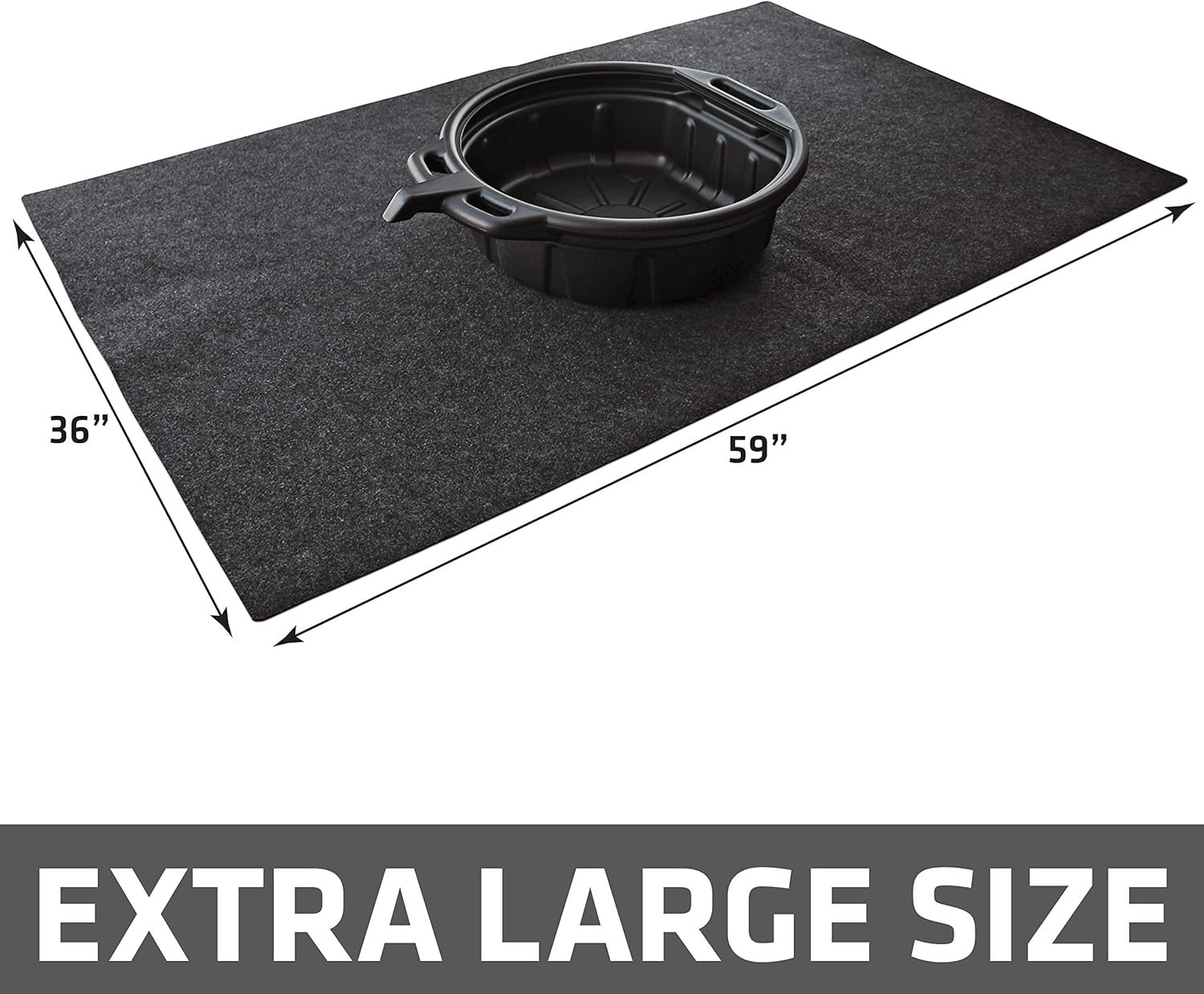 Drymate XL Oil Spill Mat (36" x 59"), Premium Absorbent Oil Pad, Reusable, Washable, Durable, Waterproof Backing Contains Liquids, Protects Garage Floor Surface (USA Made) - Image 3