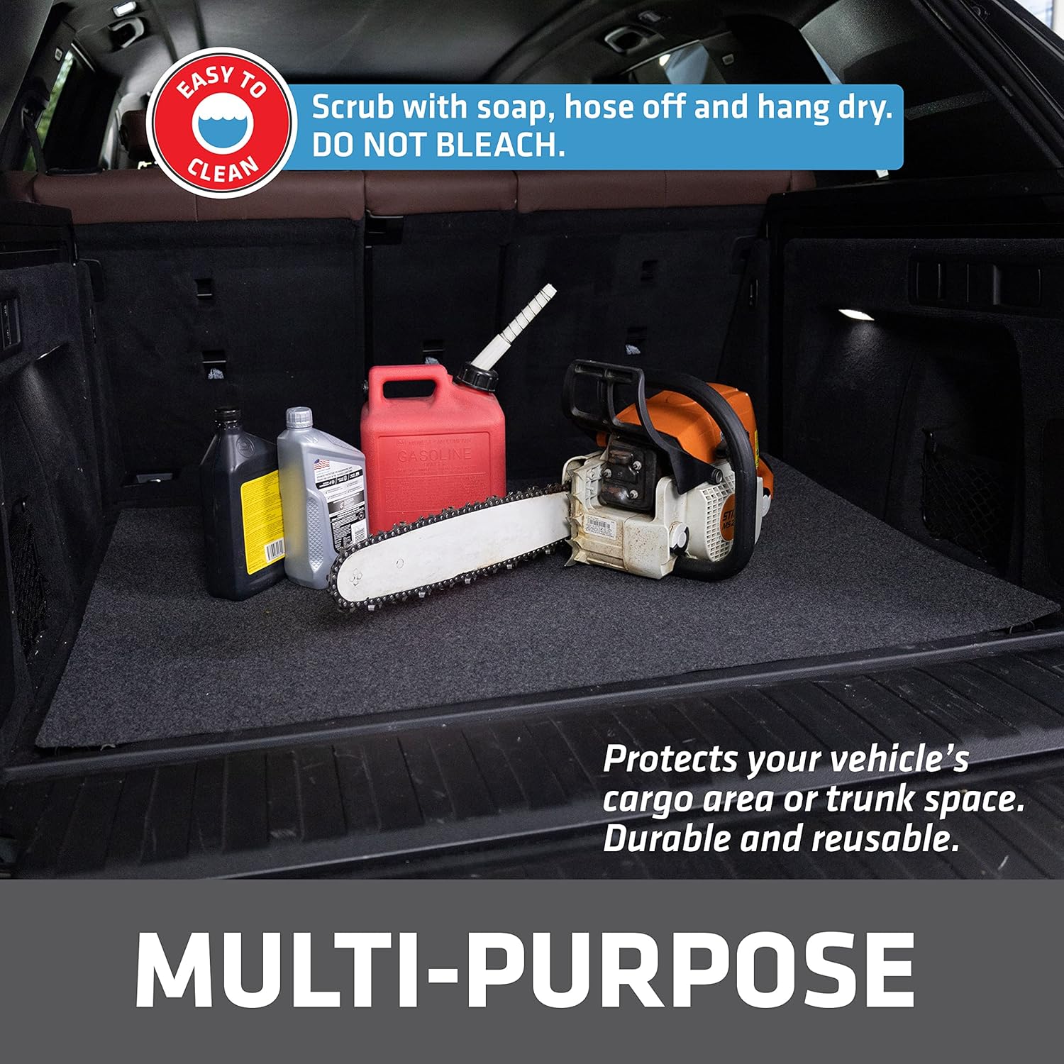 Drymate XL Oil Spill Mat (36" x 59"), Premium Absorbent Oil Pad, Reusable, Washable, Durable, Waterproof Backing Contains Liquids, Protects Garage Floor Surface (USA Made) - Image 7