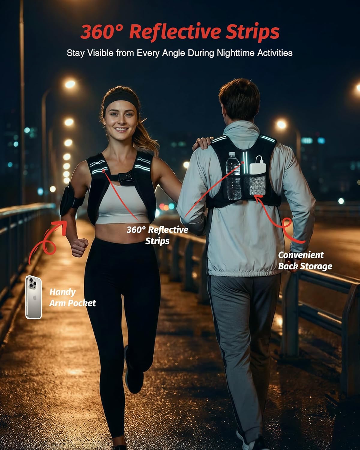 ZELUS Weighted Vest, 6lb/8lb/12lb/16lb/20lb/25lb/30lb Weight Vest with Reflective Stripe for Workout, Strength Training, Running, Fitness, Muscle Building, Weight Loss, Weightlifting - Image 7