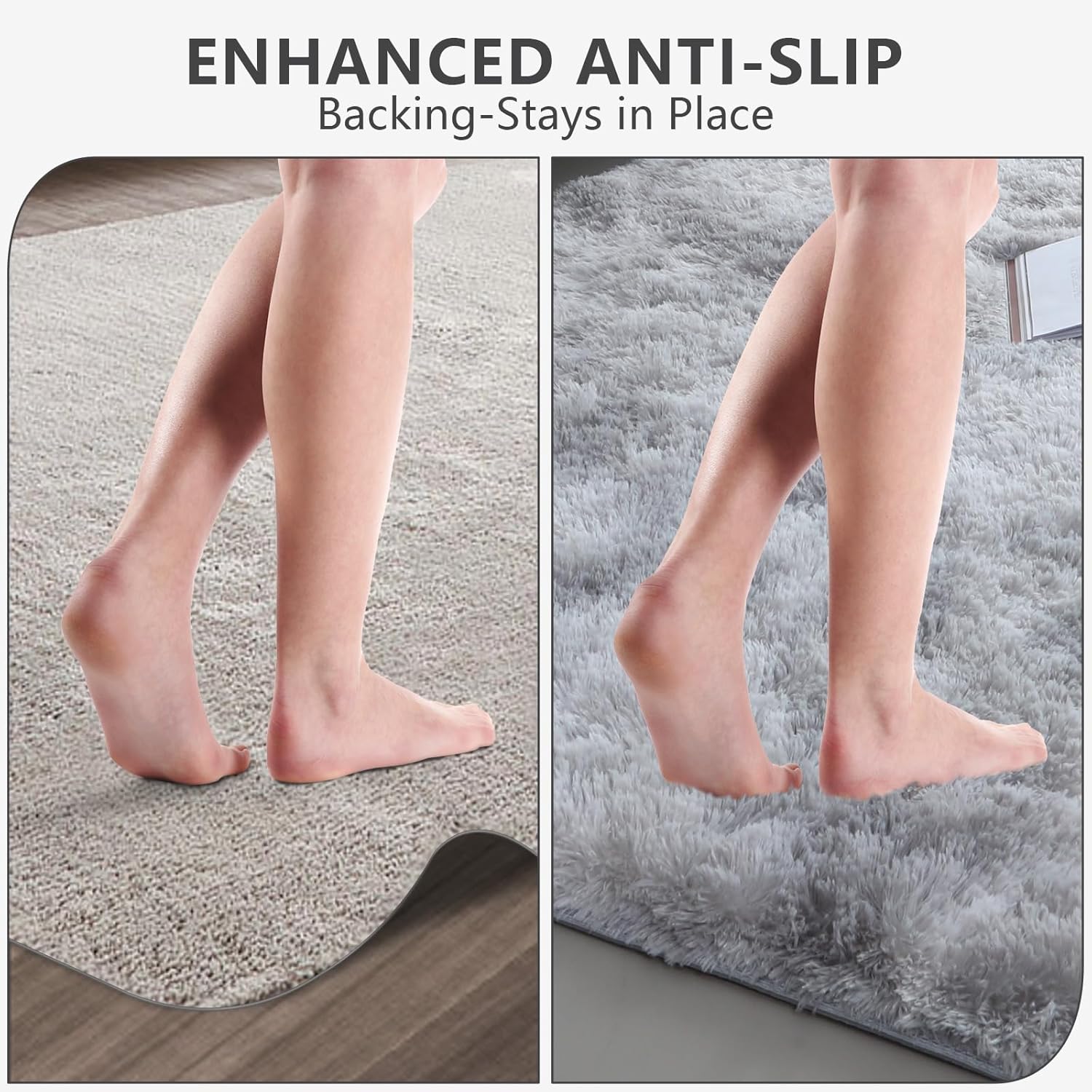 Shag Area Rugs for Bedroom Living Room,5X8 Ultra Soft Fluffy Area Rugs for Dorm, Indoor Carpet Nursery Rugs for Kids Room Home Decor,Tie-Dye Grey - Image 8