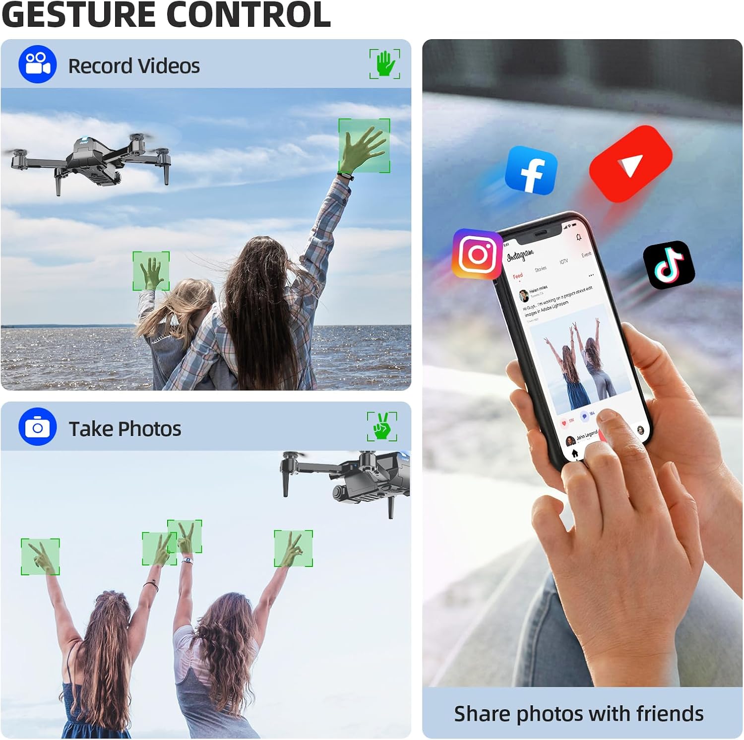 Drone with Camera for Adults Beginners Kids, Fun 1080P Foldable Mini Drone for Exciting Indoor Outdoor Play, RC Quadcopter with 2 Batteries, One Key Start, Easy to Fly, Altitude Hold, 3D Flips - Image 3