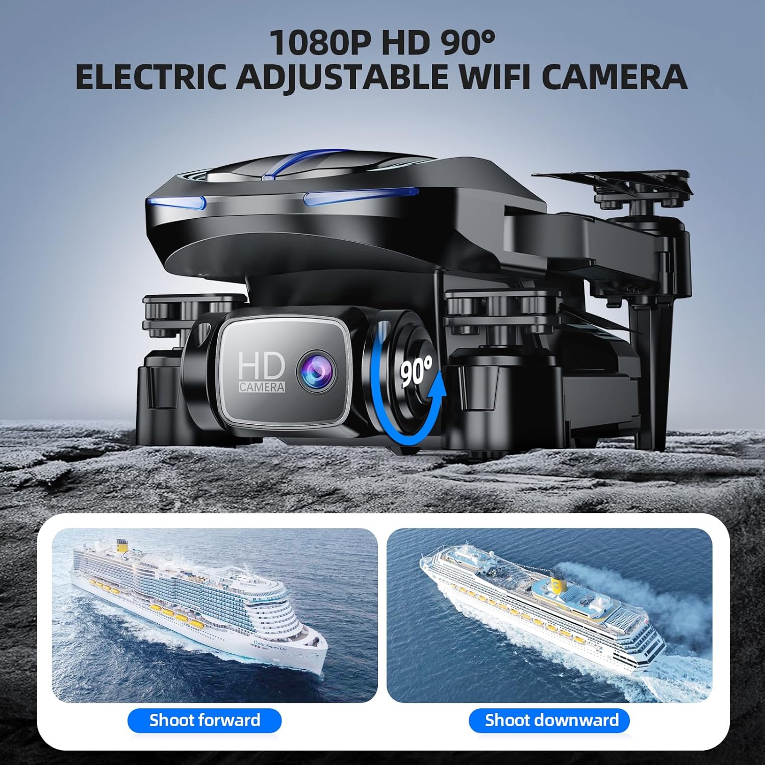 Drone with Camera for Adults Beginners Kids, Fun 1080P Foldable Mini Drone for Exciting Indoor Outdoor Play, RC Quadcopter with 2 Batteries, One Key Start, Easy to Fly, Altitude Hold, 3D Flips - Image 6