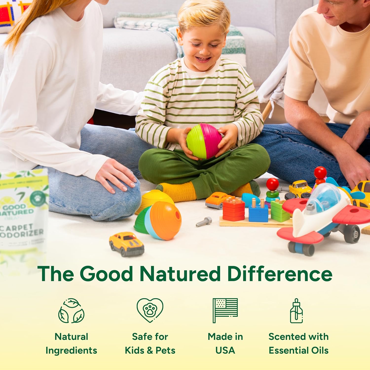 Good Natured Brand | Carpet Deodorizer & Freshener Powder | 31 oz Pet Odor Eliminator for Strong Odor & Pet Urine | Fresh Natural Lemon Scent | Safe for Homes with Pets - Image 8