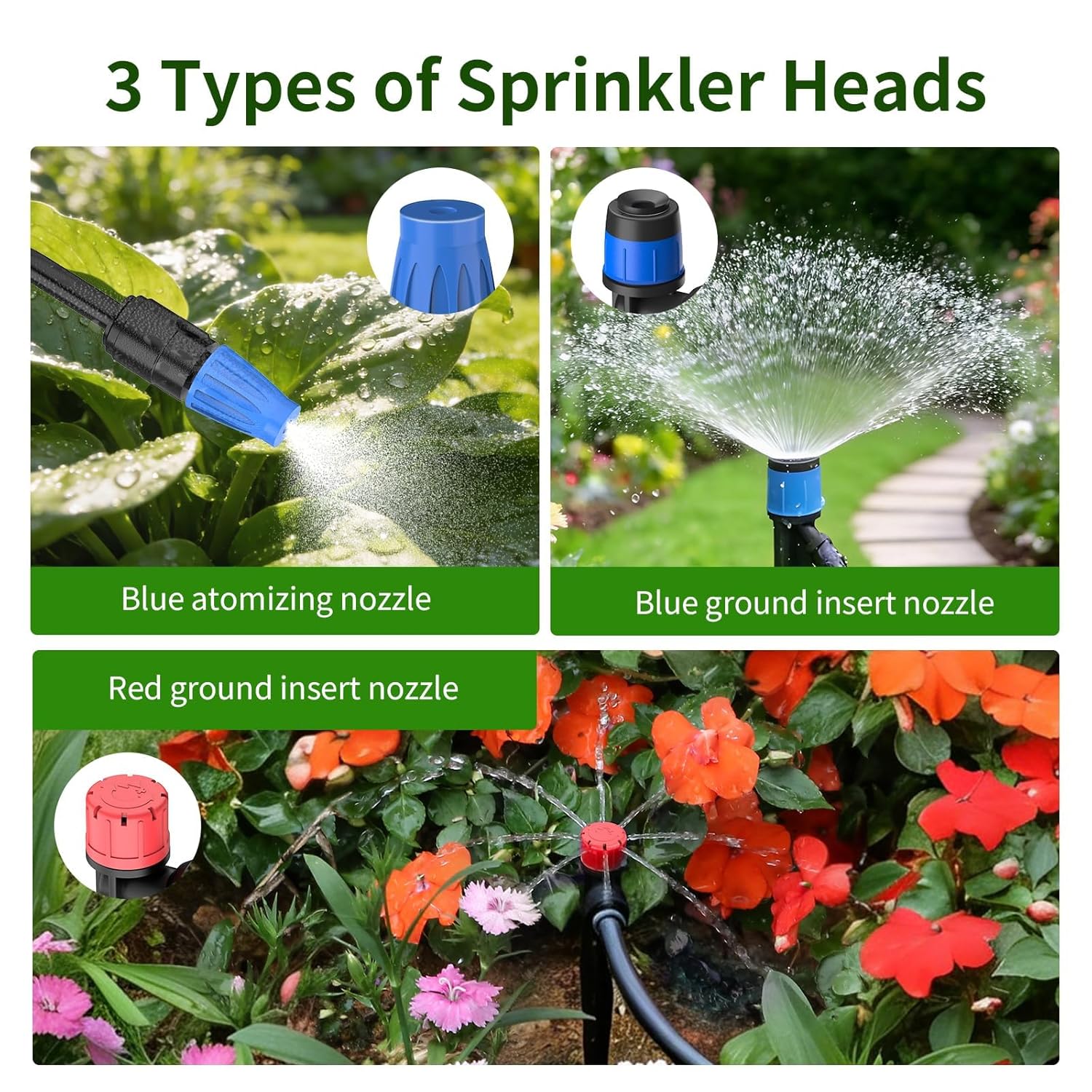 165FT Drip Irrigation System with Timer, Automatic DIY Garden Watering Kit with 1/2" & 1/4" Tubing, Solid Brass Connectors & Adjustable Sprayers for Plants, Garden, Lawn, Greenhouse, Raised Beds - Image 5