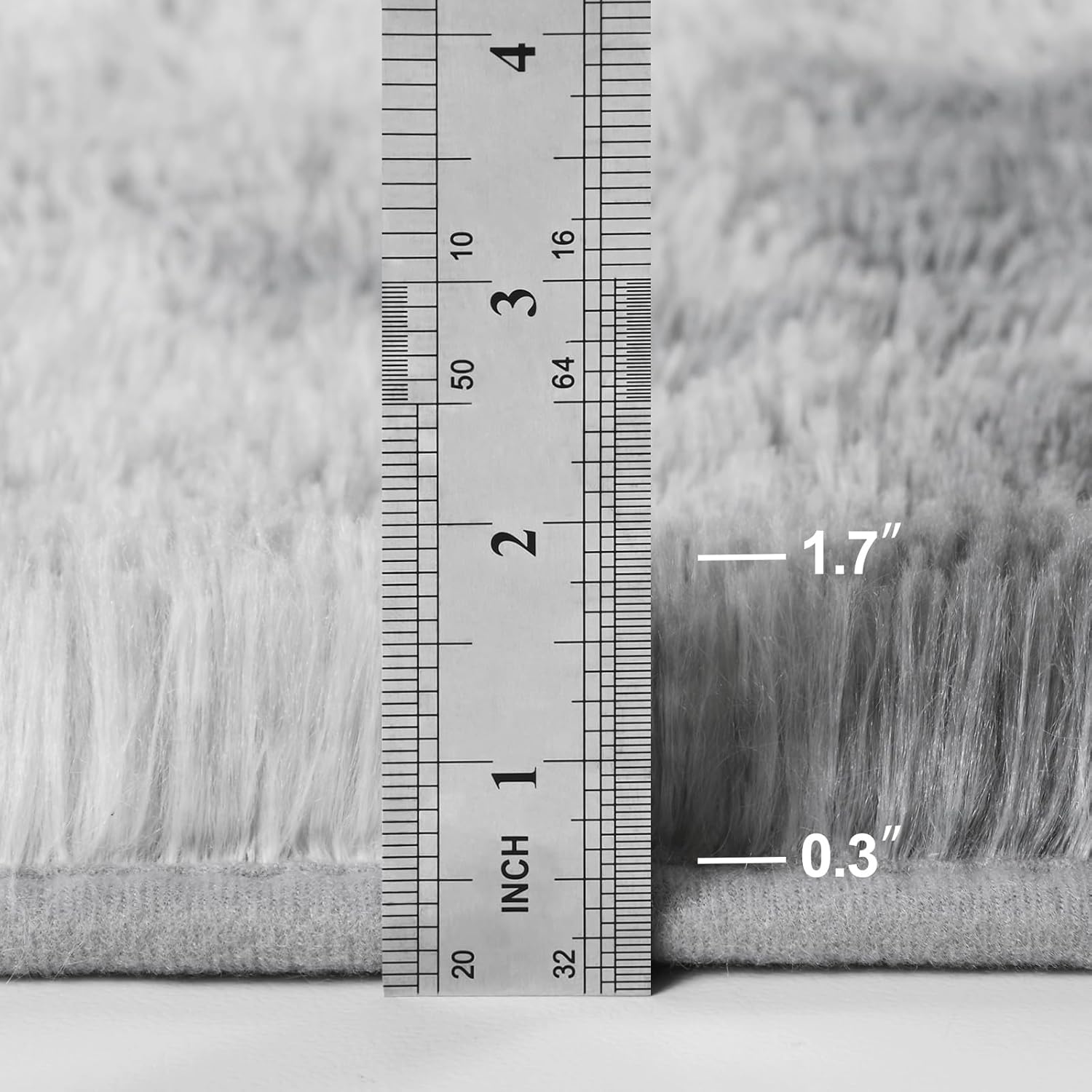 Deerhoo Large Shag Area Rugs 6 x 9, Tie-Dyed Plush Fuzzy Rug for Living Room, Ultra Soft Fluffy Furry Rugs for Bedroom, Indoor Carpet Nursery Rugs for Kids Room Home Decor, Light Grey - Image 3