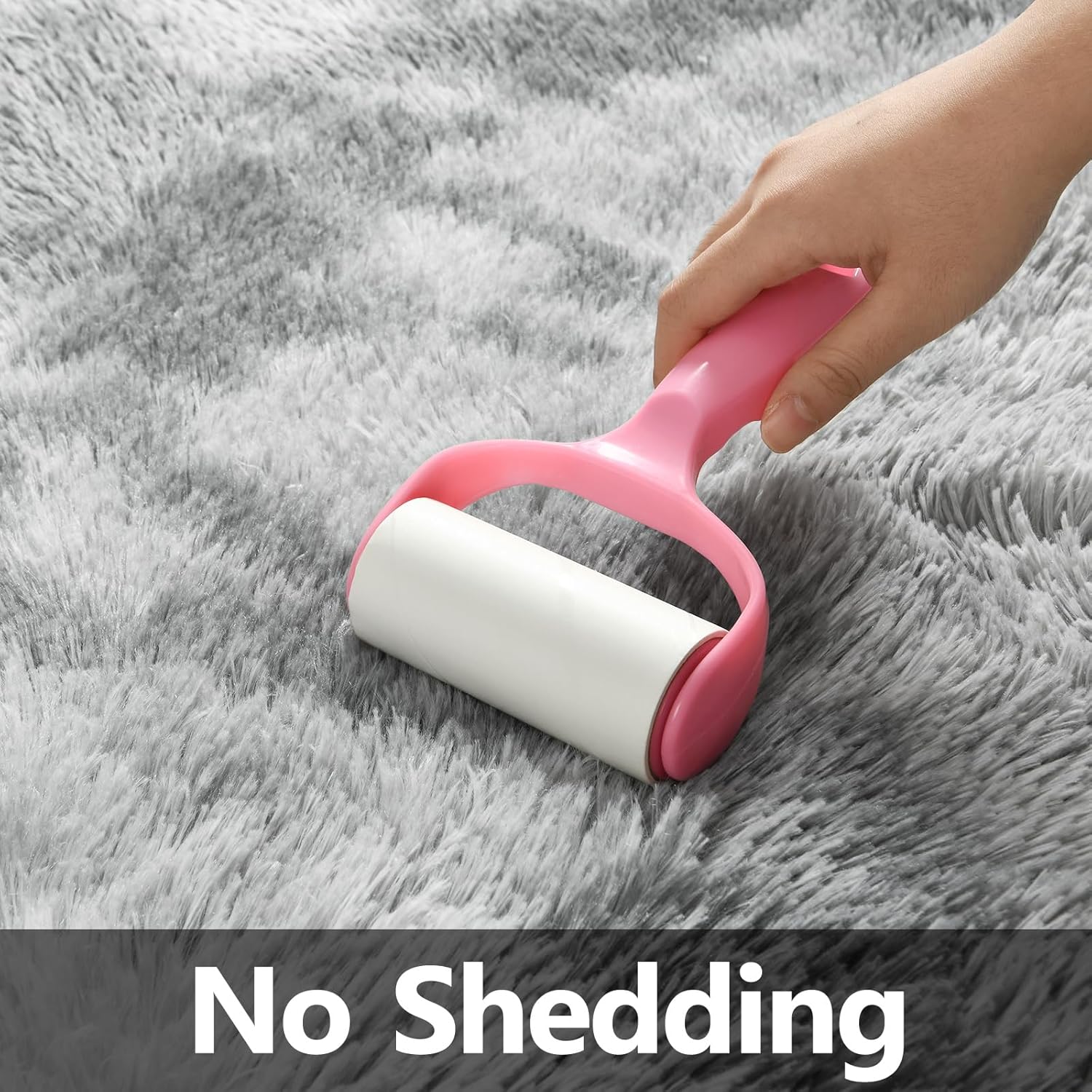 Deerhoo Large Shag Area Rugs 6 x 9, Tie-Dyed Plush Fuzzy Rug for Living Room, Ultra Soft Fluffy Furry Rugs for Bedroom, Indoor Carpet Nursery Rugs for Kids Room Home Decor, Light Grey - Image 7