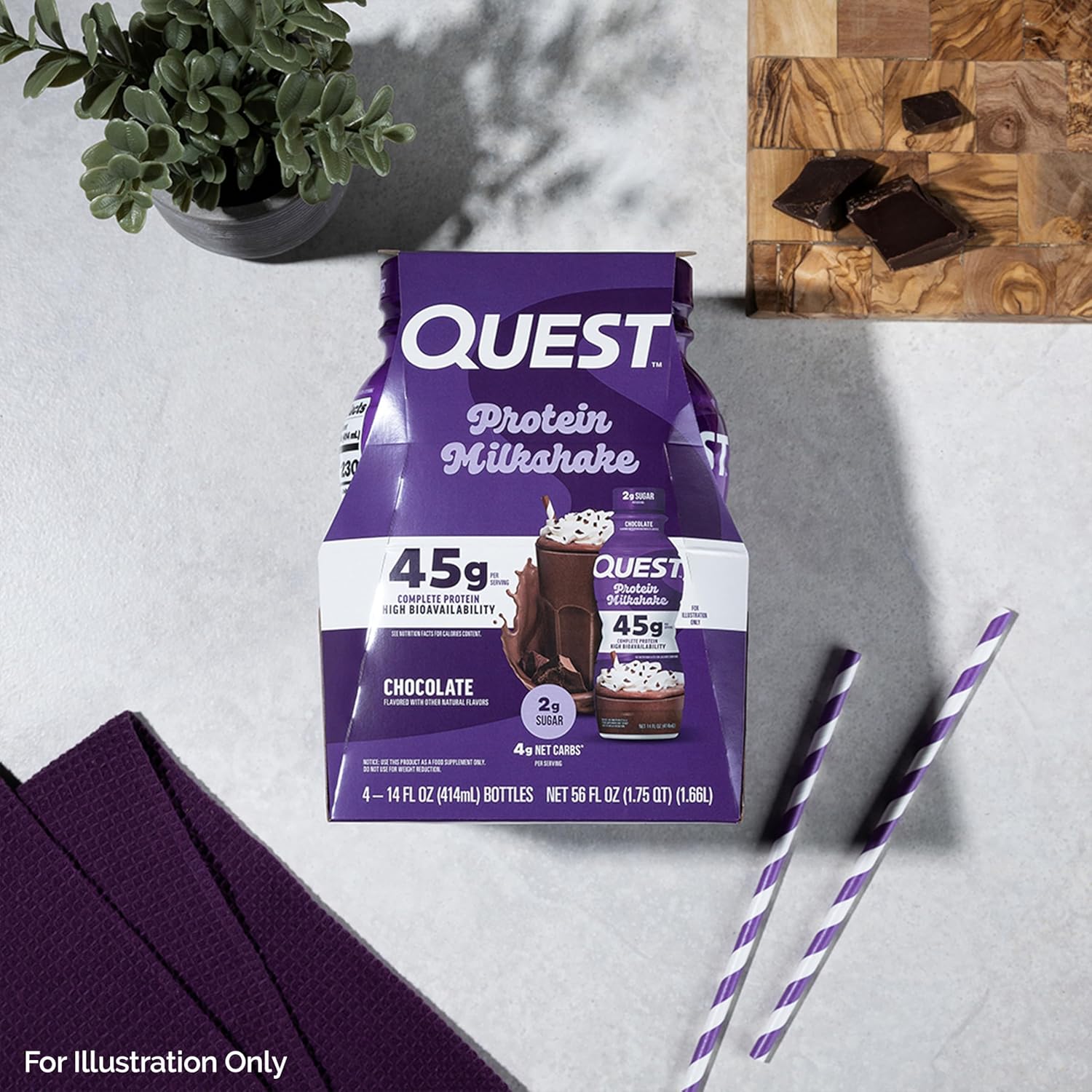 Quest Nutrition Chocolate Protein Shake, 45g Protein, 2g Sugar, 4g Net Carbs, Ready to Drink, Gluten Free, 12 Count - Image 7