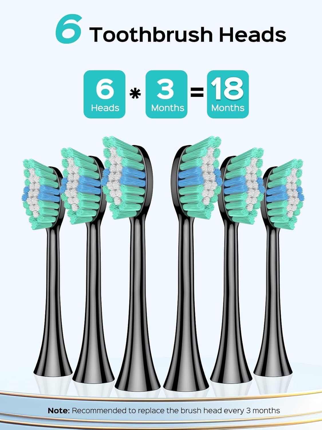 COSLUS Sonic Electric Toothbrush for Adults C40(DY-108Pro): 47000 VPM for Deep Cleaning with Travel Case - 5 Modes for Sensitive Teeth & Brace, Wireless Charging, 6 Brush Heads for Family, Black (1PC) - Image 9
