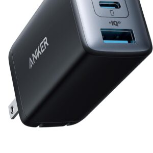 Anker Phone Charger, 65W 3-Port Fast Compact Foldable USB C Charger Block, Type C Charger Fast Charging for MacBook Pro/Air, iPad Pro, Galaxy S20, Dell XPS 13, Note 20/10+, iPhone 17 Series, and More