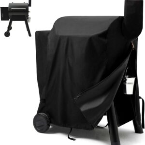 Pellet Grill Cover for Traeger Pro 22/575 Series with Waterproof Zipper, 600D Fade Resistant & Rip-Proof Smoker Fabric, Full-Length Grill Accessories for Century 22 and More (Cover Only)