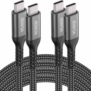 USB-C to USB-C Cable (15FT 2PACK 60W) Long Cable,Fast Charging Cord for iPhone 15 Pro,Samsung Galaxy S23/S22/Z Fold 3,Note 20 Ultra/10 Lite,Google Pixel 6 Pro,OnePlus 9 Pro,Sony Xperia 5,Dual Type-C