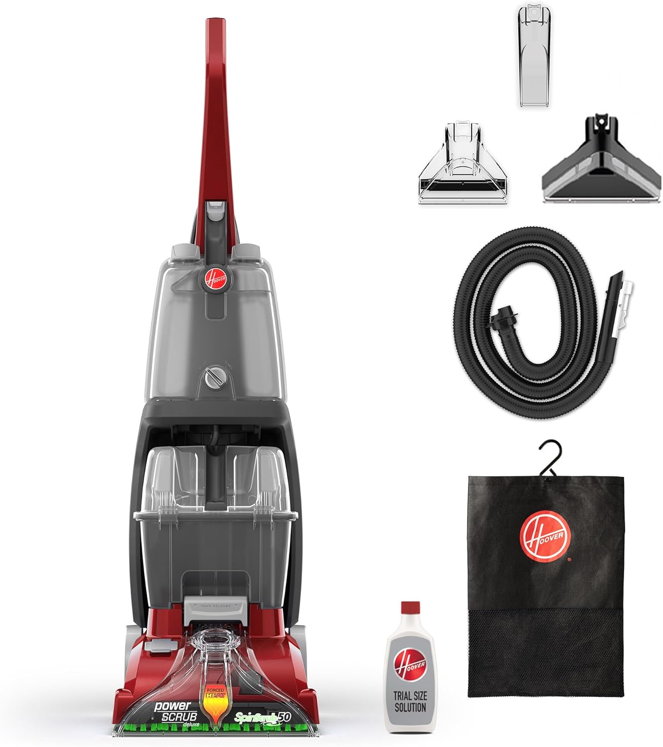 Hoover PowerScrub Deluxe Carpet Cleaner Machine, Deep Cleaning Carpet Shampooer Machine, SpinScrub Brushes, HeatForce Drying, Pet & Upholstery Tools, Pair with Hoover Carpet Cleaner Solution - Image 2