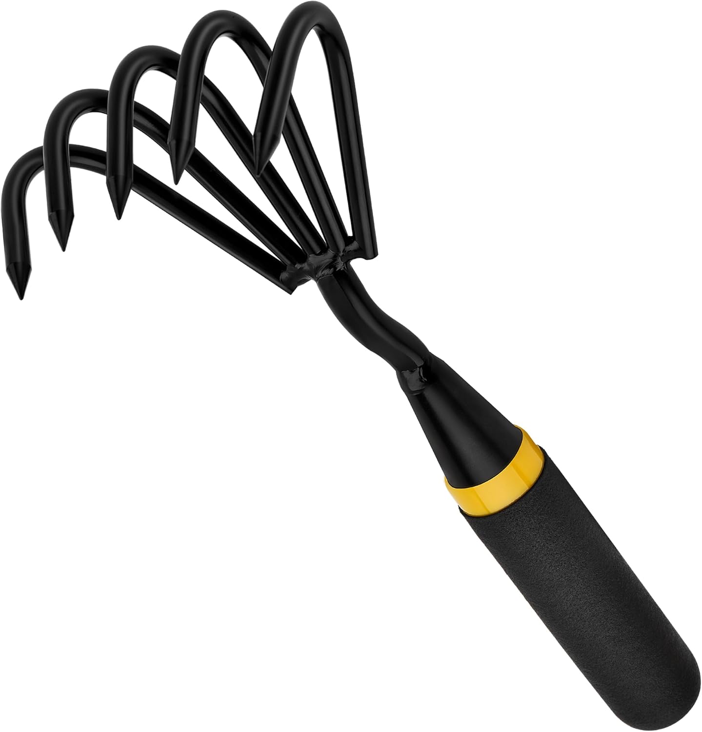 Kemaier Hand Rake and Weeder Cultivator – 5-Claw Heavy Duty Stainless Steel Garden Tool for Small Gardens, Soil Loosening and Weeding – Ergonomic Handle, Durable Hand Tools for Easy Gardening - Image 2