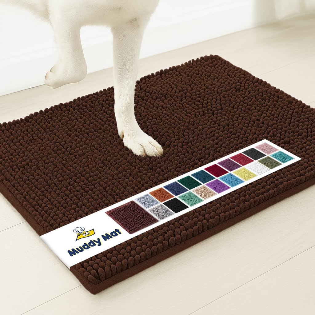 Muddy Mat® | Super Absorbent Door Mat Indoor, Microfiber Quick Dry Chenille Entryway Rug, Non-Slip Front Door Mat, Indoor Mats for Entryway, Machine Washable Pet Rug, Brown 24"x36" - Image 2