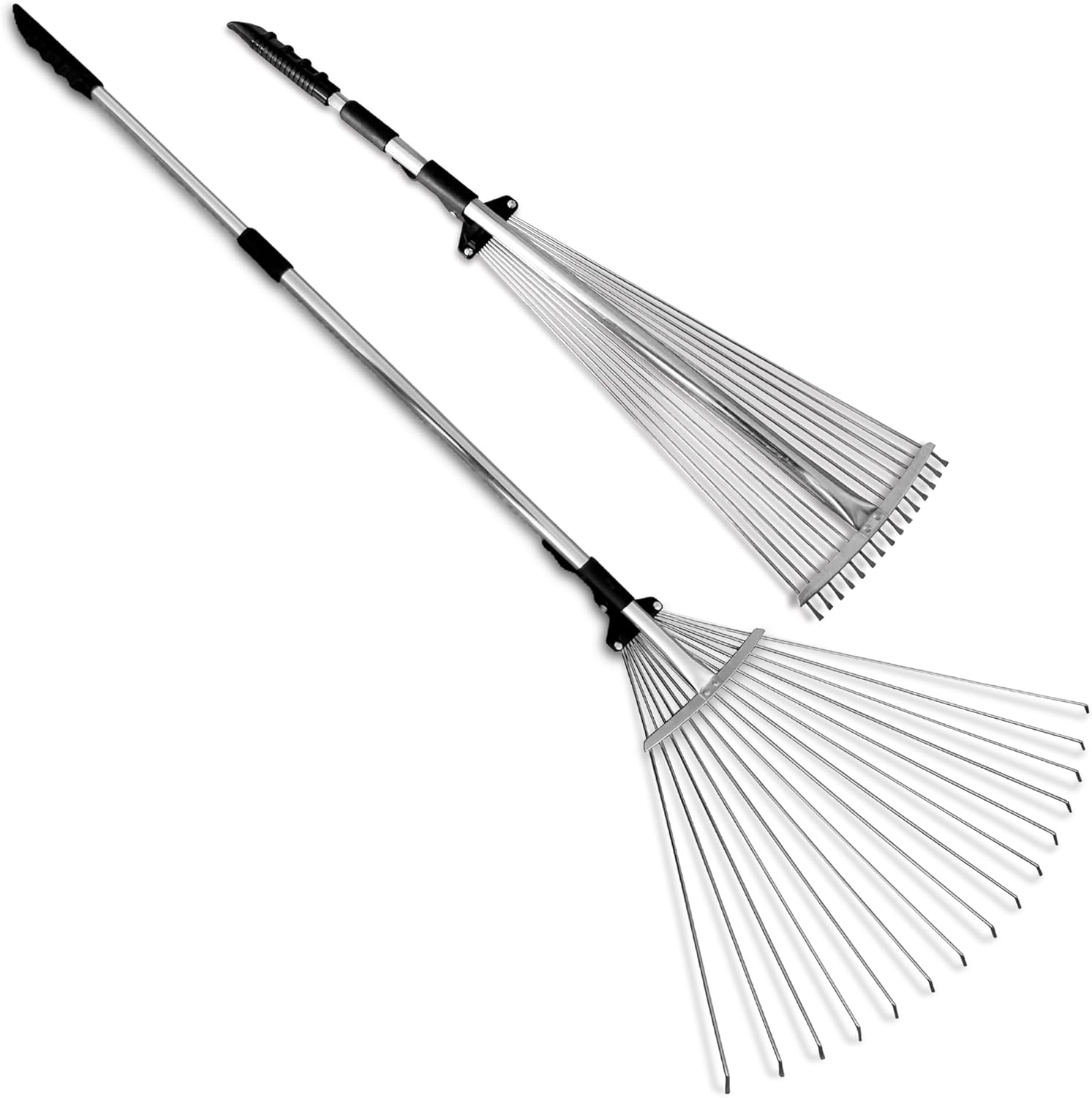 TABOR TOOLS Adjustable Metal Rake - Collapsible & Telescopic - Garden, Yard, & Lawn - Ideal for Leaves, Shrubs & Small Areas. J16A - Image 2