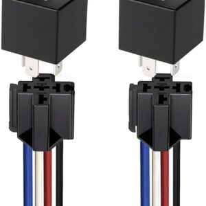 Gebildet 2pcs 12V 40A 4 Pin SPST Car Relay Harness JD1912, 12AWG Harness Sockets with Built-in Diode for Automotive Truck Van Boat Motorcycle Gebildet 2pcs 12V 40A 4 Pin SPST Car Relay Harness JD1912, 12AWG Harness Sockets with Built-in Diode for Automotive Truck Van Boat Motorcycle