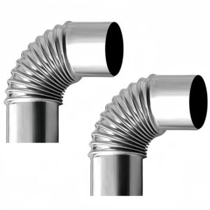 2PCS 2.36 Inch 90 Degree Stainless Steel Chimney Elbow for Outdoor Wood Stove, Camping Stove Accessories