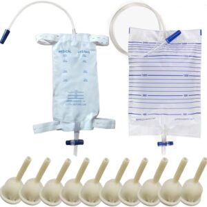 Condom Catheter External self Sealing Set 10pcs Male Condom Catheter 1pcs 500ml Leg Bag 1pcs 2000ml Drainage Bag(25mm/0.98inch) Condom Catheter External self Sealing Set 10pcs Male Condom Catheter 1pcs 500ml Leg Bag 1pcs 2000ml Drainage Bag(25mm/0.98inch)