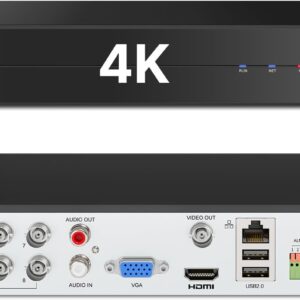 Hiseeu 4K 8 Channel DVR Security Digital Video Recorder Advanced 8MP DVR with Person Vehicle Detection for CCTV Security Camera,AHD/TVI/CVI/CVBS/IPC,Remote Access,No Monthly Fee,No Hard Drive