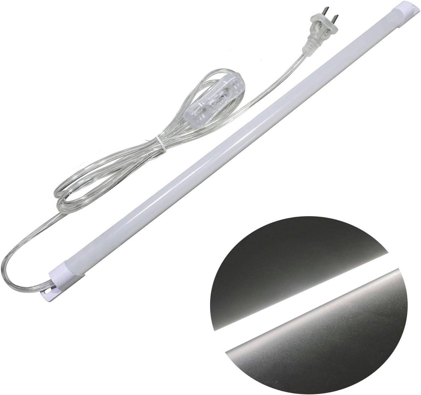 110V LED Under Cabinet Lighting,17inch LED Strip Light Bar with 6ft Power Cord,Magnetic Installation,Super Slim Counter Light,Reading Desk Lamp for Kitchen/Work Table.(White 6000K)