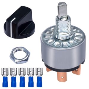 Taiss Rotary Switch 4 Position 3 Speed Fan Switch 12A 250V/16A 125V Metal Fan Heater Speed Selector Switch with Knob and terminals F-040 Taiss Rotary Switch 4 Position 3 Speed Fan Switch 12A 250V/16A 125V Metal Fan Heater Speed Selector Switch with Knob and terminals F-040