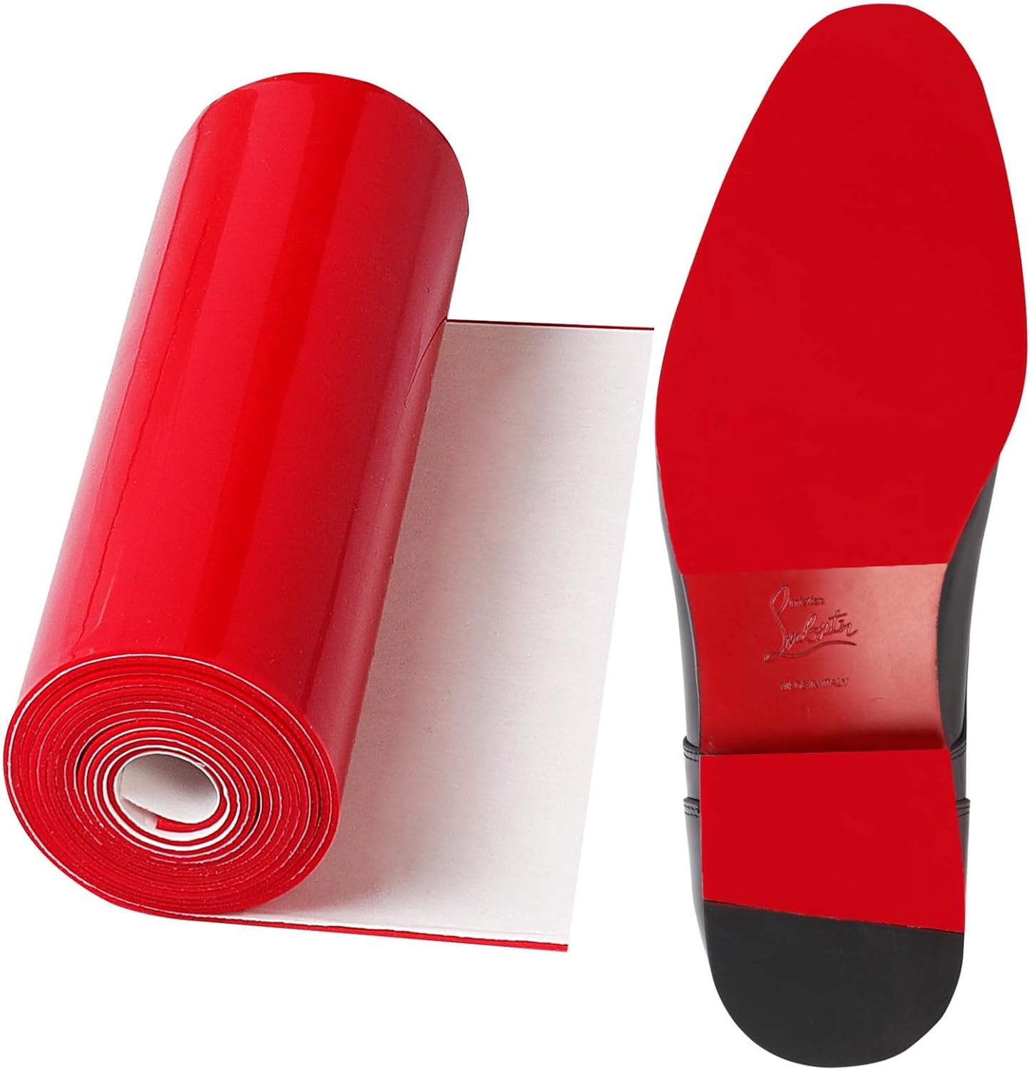 39 in Red Bottom Shoe Protector for Christian Louboutin Heels, Self-Adhesive Sole Guard for Women & Men, Anti-Slip Red Sole Protector Pads to Protect Louboutin Shoe Bottoms(5 * 39 in)